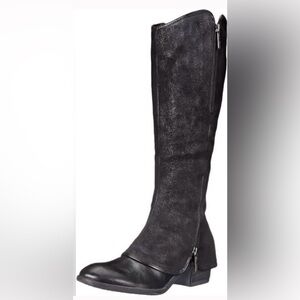 DONALD J Pliner Black Suede & Leather Zippered Knee-High Women's Boots Size 10